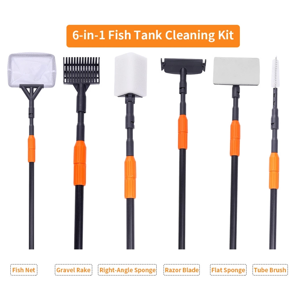 Marine Aquarium Glass Cleaner - 6 in 1 Peralatan Pembersih Akuarium
