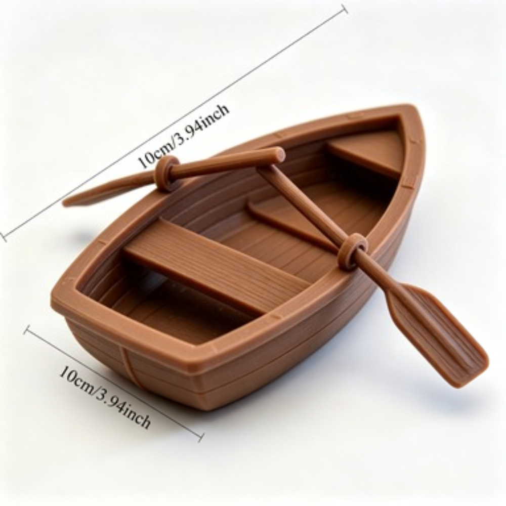 Perahu Kayu Mini Double Oar De - Marine Aquarium Mini ulasan dan harga
