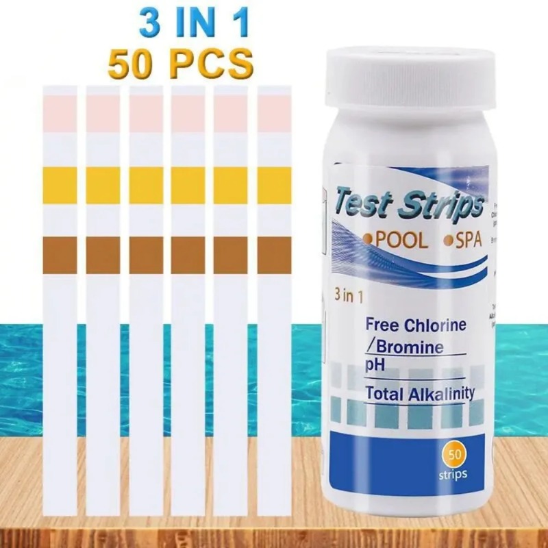 Strip Tes PH Klorin SPA Kolam  - Marine Aquarium Bacteria ulasan dan harga